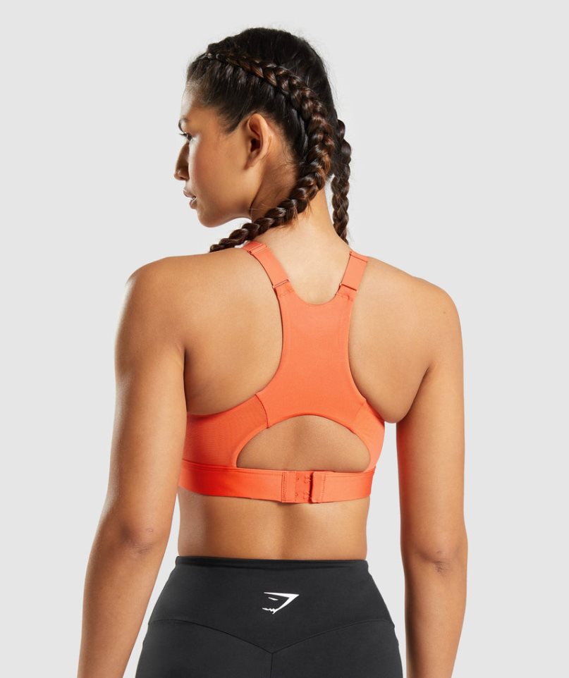 Women's Gymshark Mesh Neckline 2.0 Sports Bra Orange | CA 87A056